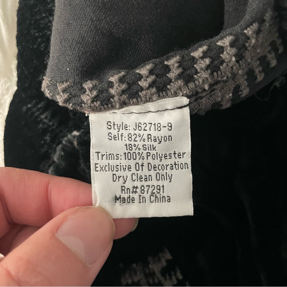 Johnny Was Hirsch‎ Black Velvet Embroidered Pants Black Medium - Picture 12 of 14